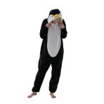COSUSKET Snug Fit Üniseks Yetişkin Tulum Pijama, Flanel Cosplay Hayvan Tek Parça Cadılar Bayramı Kostümü Pijama Ev Giyimi, Penguen, S