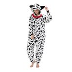 COSUSKET Snug Fit Üniseks Yetişkin Tulum Pijama, Flanel Cosplay Hayvan Tek Parça Cadılar Bayramı Kostümü Pijama Ev Giyimi, Siyah ve Beyaz, XL