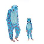 COSUSKET Snug Fit Üniseks Yetişkin Tulum Pijama, Flanel Cosplay Hayvan Tek Parça Cadılar Bayramı Kostümü Pijama Ev Giyimi, Sulley Sullivan, XS