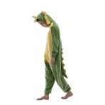 COSUSKET Snug Fit Üniseks Yetişkin Tulum Pijama, Flanel Cosplay Hayvan Tek Parça Cadılar Bayramı Kostümü Pijama Ev Giyimi, Triceratops, M