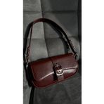 Cosy Bag Bordo Cherry Red Bordo Kadın Metal Toka Detaylı El Omuz Baget Çanta Omuz Çantası Burgundy