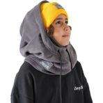 Cosy Club Erkek Çocuk Koyu Gri Polar Termal Balaklava Şapka Atkı Bere Boyunluk Sıcak Tutan Kar Maskesi - XS