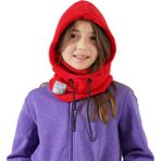 Cosy Club Kız Çocuk Kırmızı Polar Termal Balaklava Şapka Atkı Bere Boyunluk Sıcak Tutan Kar Maskesi - XL
