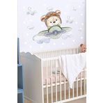 cosy home gift ayı pijama uyuyan ay ve yıldız duvar çocuk odası için bebek odası sticker pvc