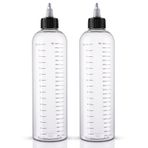 Cosywell Saç Aplikatör Şişesi 16.5oz Saç Sıkma Şişeleri Mezun Ölçekli 2 Paket Saç Boyası Aplikatör Şişesi Boş Plastik Saç Rengi Yağ Şişesi
