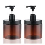 Cosywell Şampuan ve Saç Kremi için Pompa Şişeleri Pompa Şişe Dispenseri 2'li Paket 16.5oz/500ml Geniş Ağızlı Kavanoz Tarzı Plastik Boş Konteyner Losyon Kremi Vücut Yıkama için Pompa Dispenseri