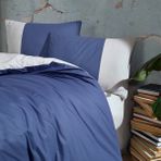 Coté Blanc Plain Lacivert Gri Ranforce Battal Boy Çift Taraflı Nevresim Takımı - 240 x 220 cm