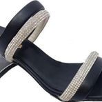 Cotcolic 01202 Taşlı Şeffaf Topuk Fashion Kadın Terlik