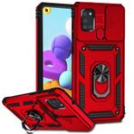 COTDINFOR Samsung Galaxy A21S için kılıf, kamera korumalı, sürgülü, cep telefonu kılıfı, 360° metal halka ayaklı, darbeye dayanıklı [araç mıknatıslı cep telefonu tutucusu için] tampon, sağlam kapak,