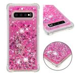 COTDINFOR Samsung Galaxy S10 Plus Sıvı Kılıf Parlak Işıltılı Yüzen Bling Quicksand Akan Darbeye Dayanıklı Telefon Kılıfı Galaxy S10 Plus Kılıf TPU Love Rose YBWTLS için Uyumlu