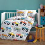 Cote Blanc Cars %100 Pamuk Ranforce Bebek Nevresim Takımı 100 x 150 cm - Renkli