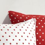 Cote Blanc Dots Kırmızı %100 Pamuk Ranforce 2'li Yastık Kılıfı 50X70 - 50 x 70 cm