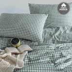 Cote Blanc Mini Kare %100 Pamuk Çift Kişilik Nevresim Takımı - Yeşil - 200 x 220 cm