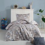 Cote Blanc Mouton Pamuklu Ranforce Tek Kişilik Nevresim Takımı - Gri - 160 x 220 cm