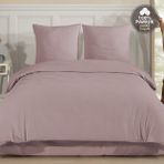 Cote Blanc Plain %100 Pamuk Flanel Çift Kişilik Lastikli Çarşaflı Nevresim Takımı - Pembe - 200 x 220 cm