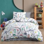 Cote Blanc Route %100 Pamuk Ranforce Tek Kişilik Nevresim Takımı - 160 x 220 cm - Renkli