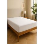 Cotenconcept 140 x 200 cm Düz Pamuklu Tek Kişilik Lastikli Fitted Penye Çarşaf - Beyaz
