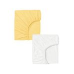 Cotenconcept 2 Adet Pamuklu Ve Lastikli 60 X 120 X 15 Cm Penye Bebek Çarşaf Sarı