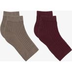 Cotenconcept 2 Çift Fitilli Burunsuz Kadın Çorap - Standart - Kahverengi - Bordo