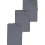 Cotenconcept 3 Adet Düz Pamuklu Tek Kişilik 140 x 200 cm Lastikli Penye Çarşaf - Antrasit