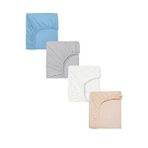 Cotenconcept 4 Adet Pamuklu Ve Lastikli 60 X 120 X 15 Cm Penye Bebek Çarşaf Mavi