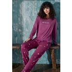 cotonhause Kadın Uzun Kol Mürdüm Pijama Takımı C5T0N9O02-4 MÜRDÜM XL