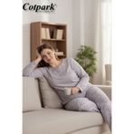 Cotpark Kadın Büyük Beden Pamuklu Uzun Kollu Pijama Takımı 30442