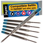 Cottage Mills Jaymo - 6 - Blaue Parker® uyumlu tükenmez kalem içi. Pürüzsüz yazı Alman mürekkebi ve orta uç. # 1782470