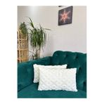 Cottella 2'li Bohem Özel Tasarım Punch Panç Desen Ekru Astarı Kalın Dekoratif Kırlent Kılıfı 28x50 Cm