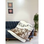 Cottella Jakarlı Prime Wellsoft Extra Yumuşak Çift Kişilik Battaniye - Yatak Örtüsü - Ekru - 200 x 210 cm