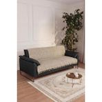 Cotto Home Çift Taraflı Pamuklu Kaymaz Koltuk Örtüsü 170X220CM - Bej Çok Amaçlı Örtü Pike Koltuk Şalı - 170 X 220