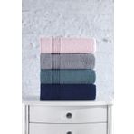 Cotton Box %100 Pamuk 4'lü Armürlü Pudra-Gri-Petrol-Lacivert Havlu Seti