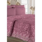 Cotton Box Anna Karina Çift Kişilik Çeyizlik Battaniye Takımı Safir Mürdüm - 200 x 220 cm - Renkli