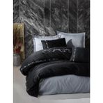 Cotton Box Brode Gloria Gri 200 x 220 cm Nakışlı Saten Çift Kişilik Nevresim Takımı