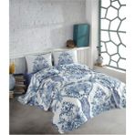 Cotton Box Egina Mavi Çift Kişilik Yastık Kılıfı ve Pike - 220 x 230 cm - Renkli