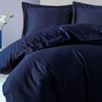Cotton Box Elegant Lacivert Saten Çift Kişilik Nevresim Takımı