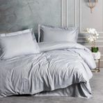 Cotton Box Elegant Stripe Gri Saten Çift Kişilik Nevresim Takımı