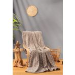 Cotton Box Embos Bej Çift Kişilik Battaniye