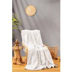 Cotton Box Emboss 220x240 Krem Çift Kişilik Battaniye