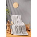 Cotton Box Emboss Çift Kişilik Battaniye Taş Gri