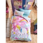 Cotton Box Junior Ranforce Carsafi Lastikli Tek Kisilik Nevresim Takimi-Dream Mint