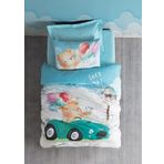 Cotton Box Junior Ranforce Tek Kisilik Nevresim Takimi Lastikli Carsafli Buddy Mavi