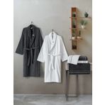 Cotton Box Masculine Carlos Carlos Beyaz Antrasit Aile Bornoz Seti