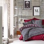 Cotton Box Masculine Jonas Bordo Çift Kişilik Nevresim Takımı