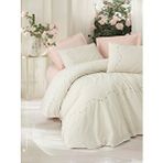 Cotton Box Nakışlı Ranforce Çift Kişilik Nevresim Takımı Orya Somon Pembe
