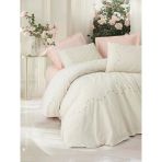 Cotton Box Nakışlı Ranforce Çift Kişilik Nevresim Takımı Orya Somon