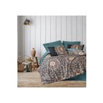 Cotton Box Ornate Petrol Çift Kişilik Saten Nevresim Takımı