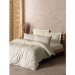 Cotton Box Plaid Ranforce Tek Kişilik Krem 160x220 cm Nevresim Takımı