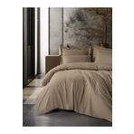 Cotton Box Plaid Ranforce Tek Kişilik Vizon 160x220 cm Nevresim Takımı