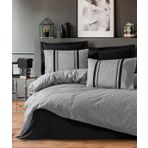 Cotton Box Plain Bihter Siyah Gri Çift Kişilik 200x220 cm Nevresim Takımı
